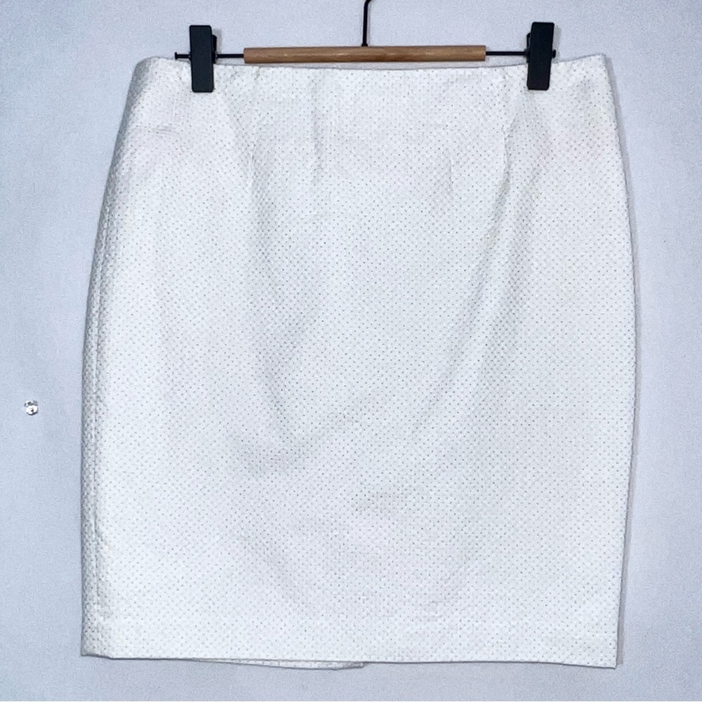 Cynthia Rowley Size 2 White Textured Pencil Lined Skirt